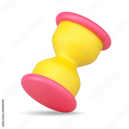 Minimalistic hourglass 3d icon isolated vector illustration