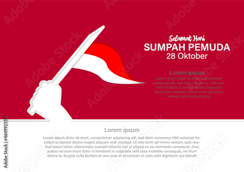 vector illustration. selamat hari Sumpah pemuda. Translation: Happy Indonesian Youth Pledge. Suitable for greeting card, poster and bannerr photo