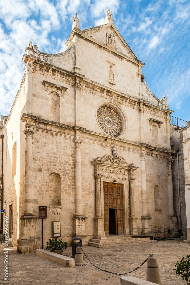 View at the Church of San Domenico in the streets of Monopoli - Italt