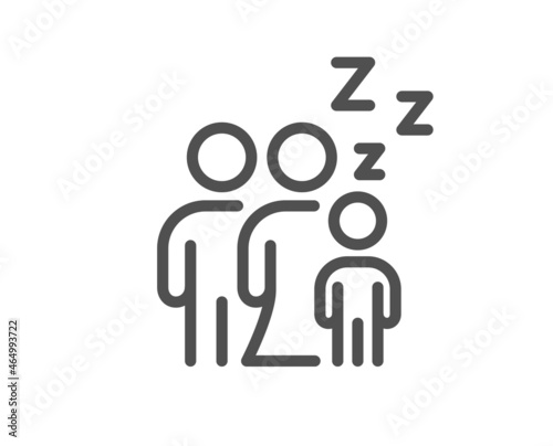 Sleep line icon. Family night sign. Sleeping people symbol. Quality design element. Linear style sleep icon. Editable stroke. Vector