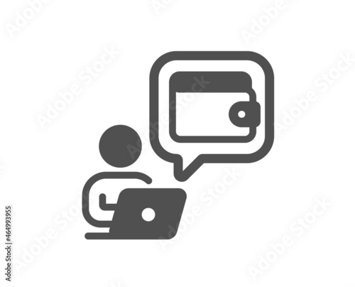 Wallet icon. Money onpurse sign. Cash budget symbol. Classic flat style. Quality design element. Simple wallet icon. Vector