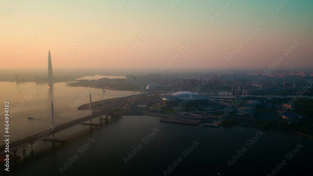 A huge football stadium in St. Petersburg A huge football stadium in St. Petersburg