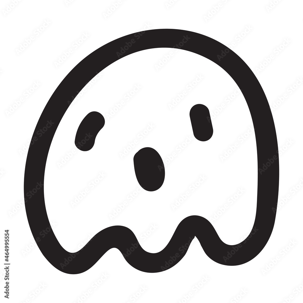 Cute doodle ghost character. Happy Halloween ghost cartoon vector illustration. Party card invitation print Cute doodle ghost character. Happy Halloween ghost cartoon vector illustration. Party card invitation print