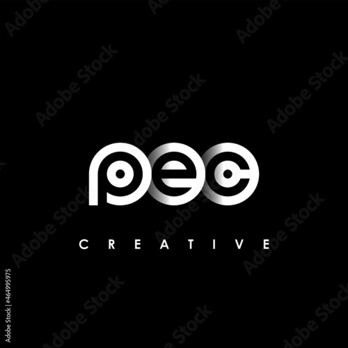 PEC Letter Initial Logo Design Template Vector Illustration photo