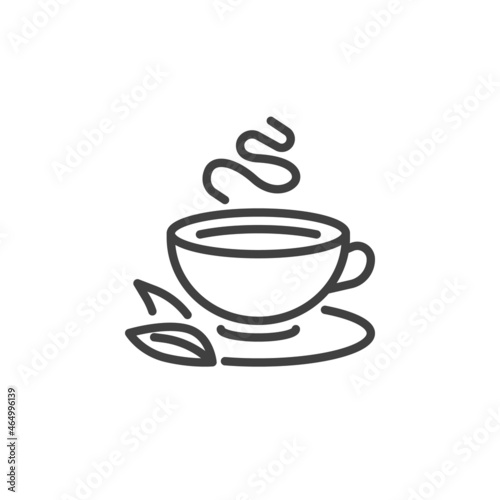 Hot tea cup line icon