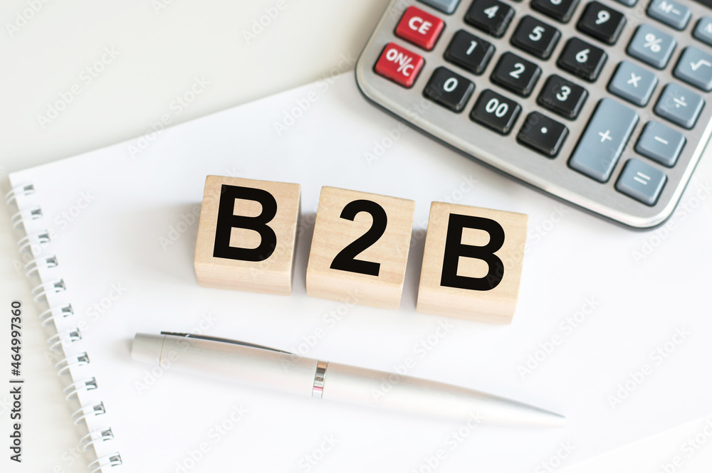 b2b text written on a wooden cubes b2b text written on a wooden cubes
