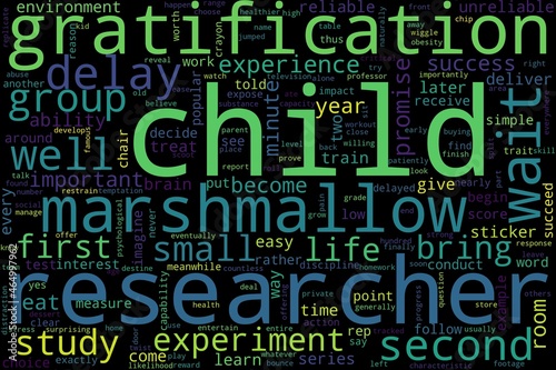 Word cloud of child concept on black background photo