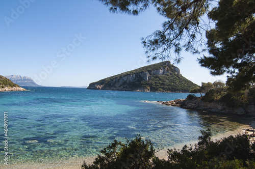 Beautiful view of the Cala Moresca beach on the coast in Italy