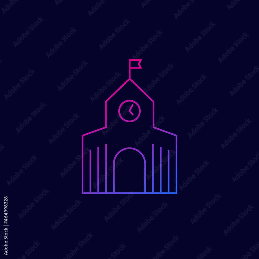 municipal building, vector line icon municipal building, vector line icon