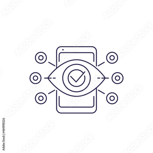 Monitoring, line icon on white