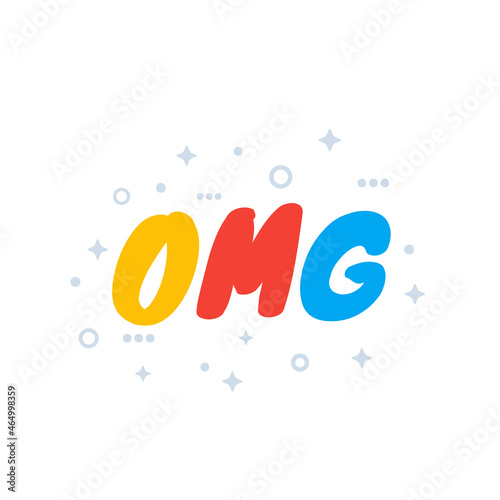 OMG, vector art on white