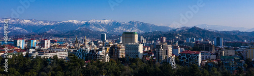 Batumi, Georgia - July 15, 2021: Aerial view of Batumi city from the sea