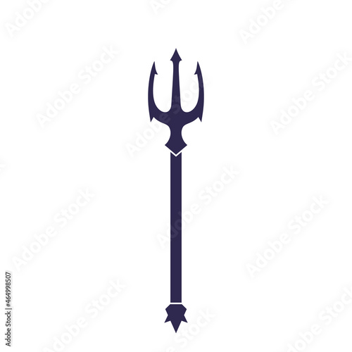 trident isolated on white, vector