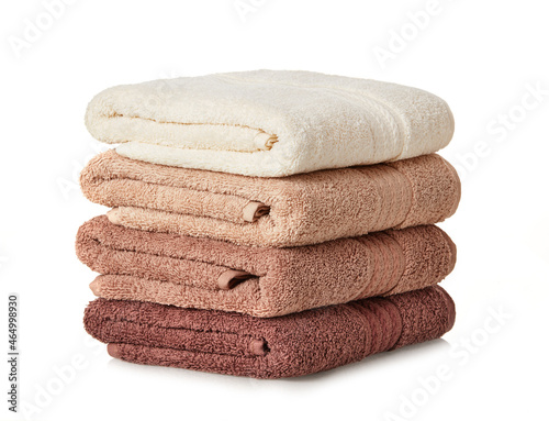 Canvas Print Clean towels stack on white background