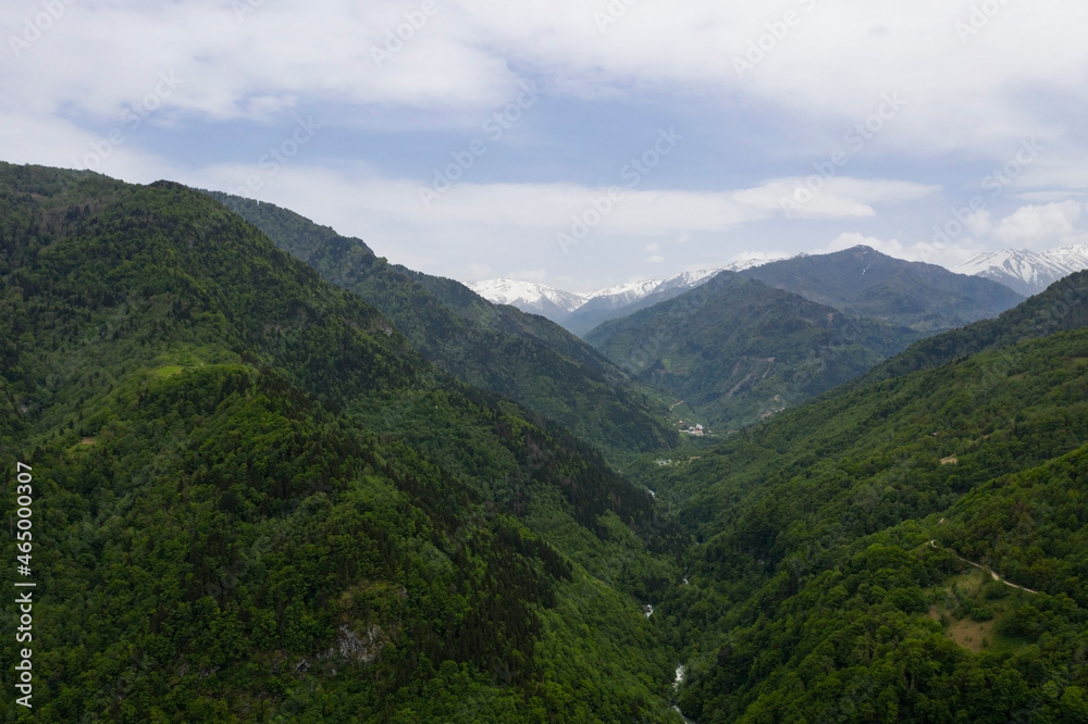 Machakhela Gorge from a drone, Adjara, Georgia