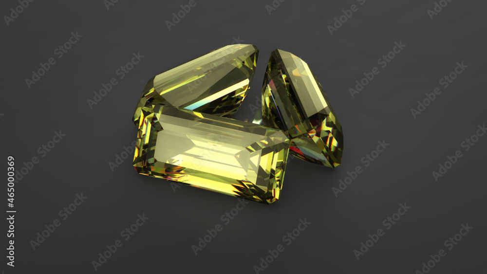 Rhodizite Faceted Gemsones On Neutral Background Rhodizite Faceted Gemsones On Neutral Background