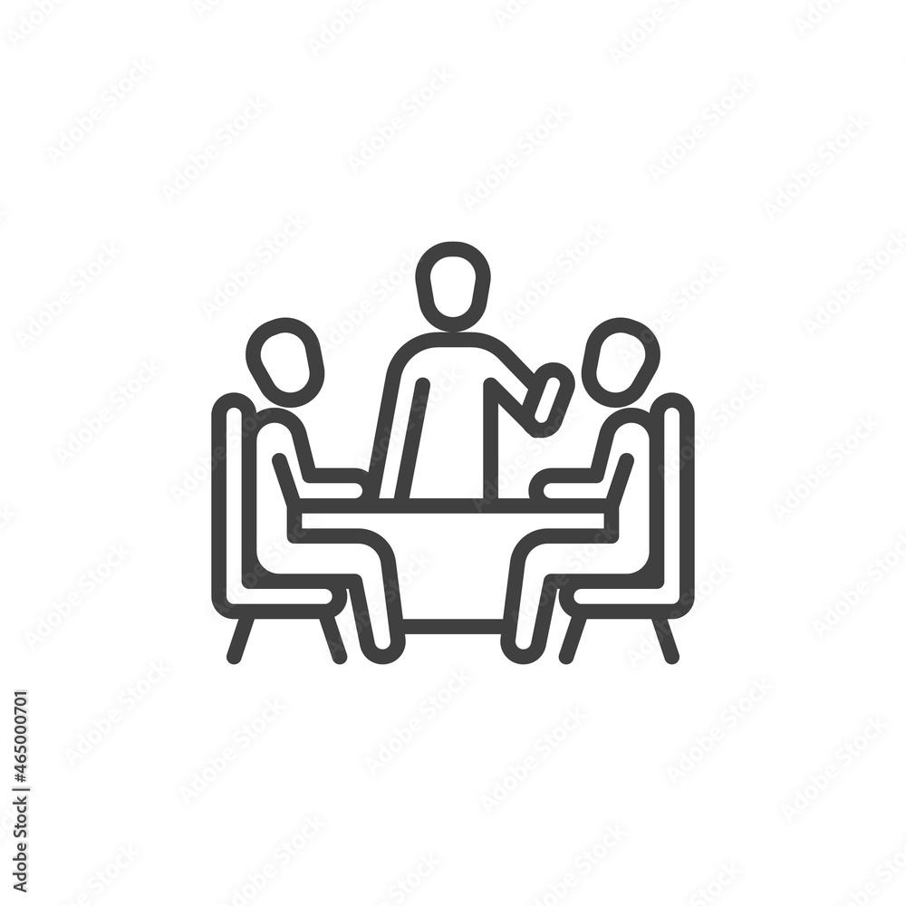 Business people meeting line icon