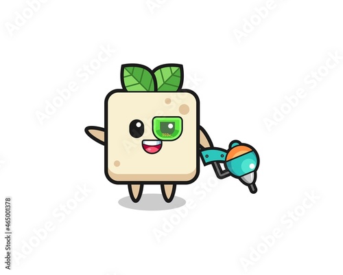 tofu cartoon as future warrior mascot