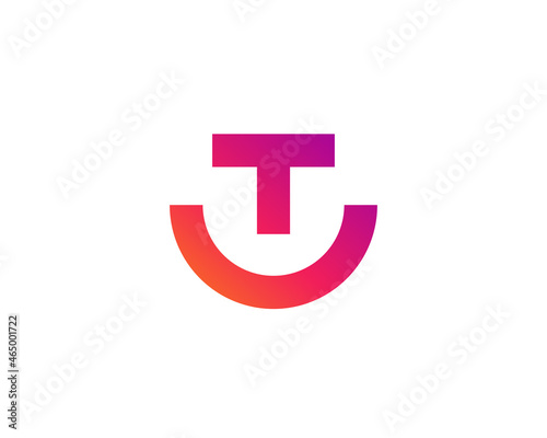 Letter T with smile logo icon design template elements