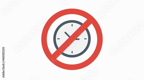 Free Download Forbidden Clock Sign. Vector isolated editable illustration - GFXLoad
