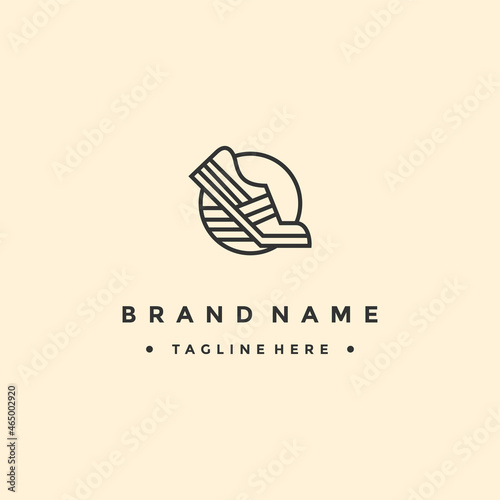 Minimalist shoe logo design template