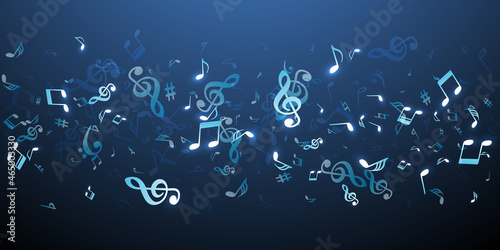 Musical note symbols vector wallpaper. Melody
