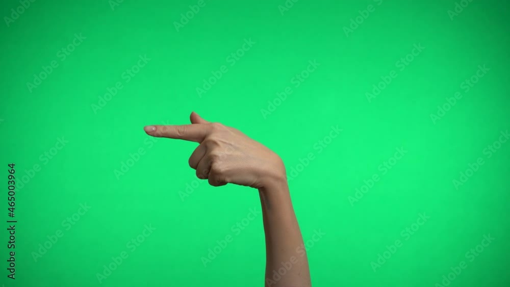 The index finger indicates the direction on a green background. The index finger indicates the direction on a green background.