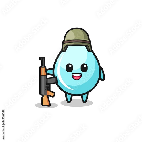 cute water drop mascot as a soldier © heriyusuf