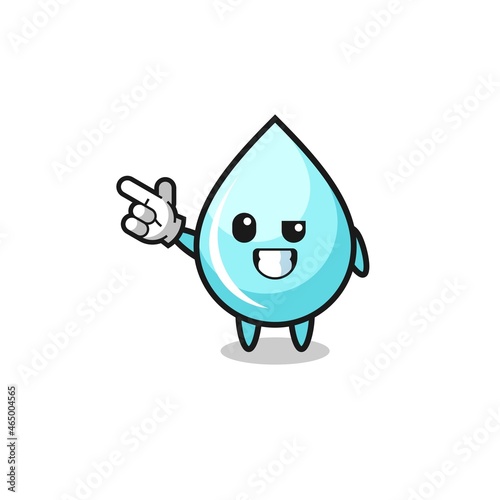 water drop mascot pointing top left
