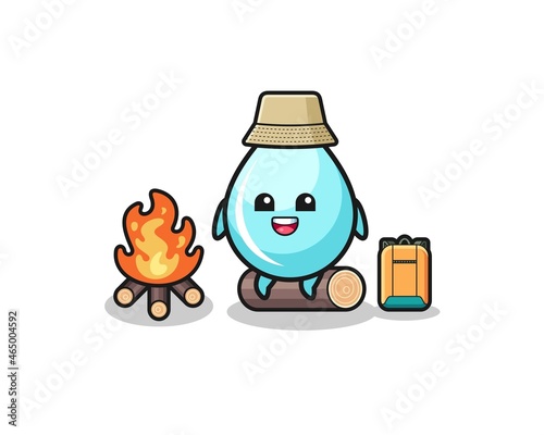 camping illustration of the water drop cartoon