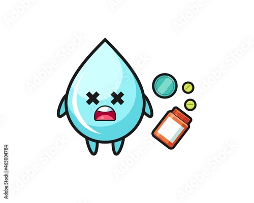 illustration of overdose water drop character