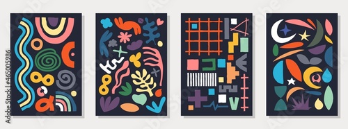 Fotografie Modern minimalistic graphics in the style of primitivism