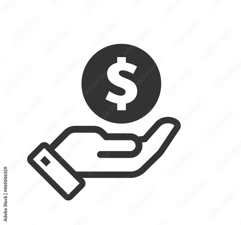Human hand with dollar. Cash, currency, money Human hand with dollar. Cash, currency, money