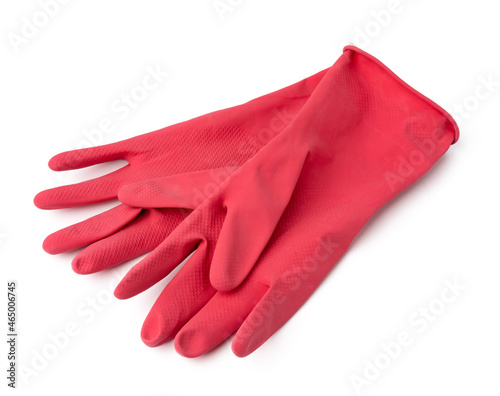 Latex protective gloves isolated on white background