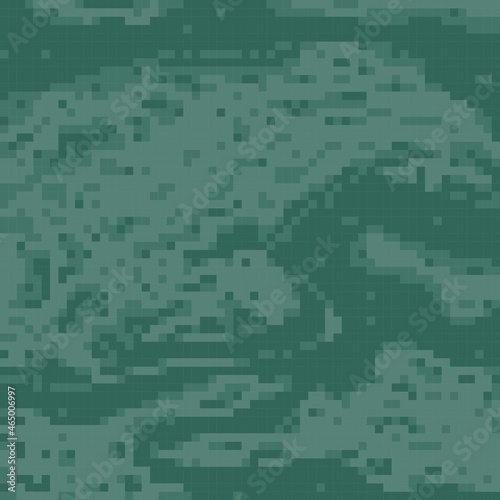 Blackboard background pixel art. Green dirty chalkboard texture pixel art. Abstract chalkboard. Back to school. © Sudakarn