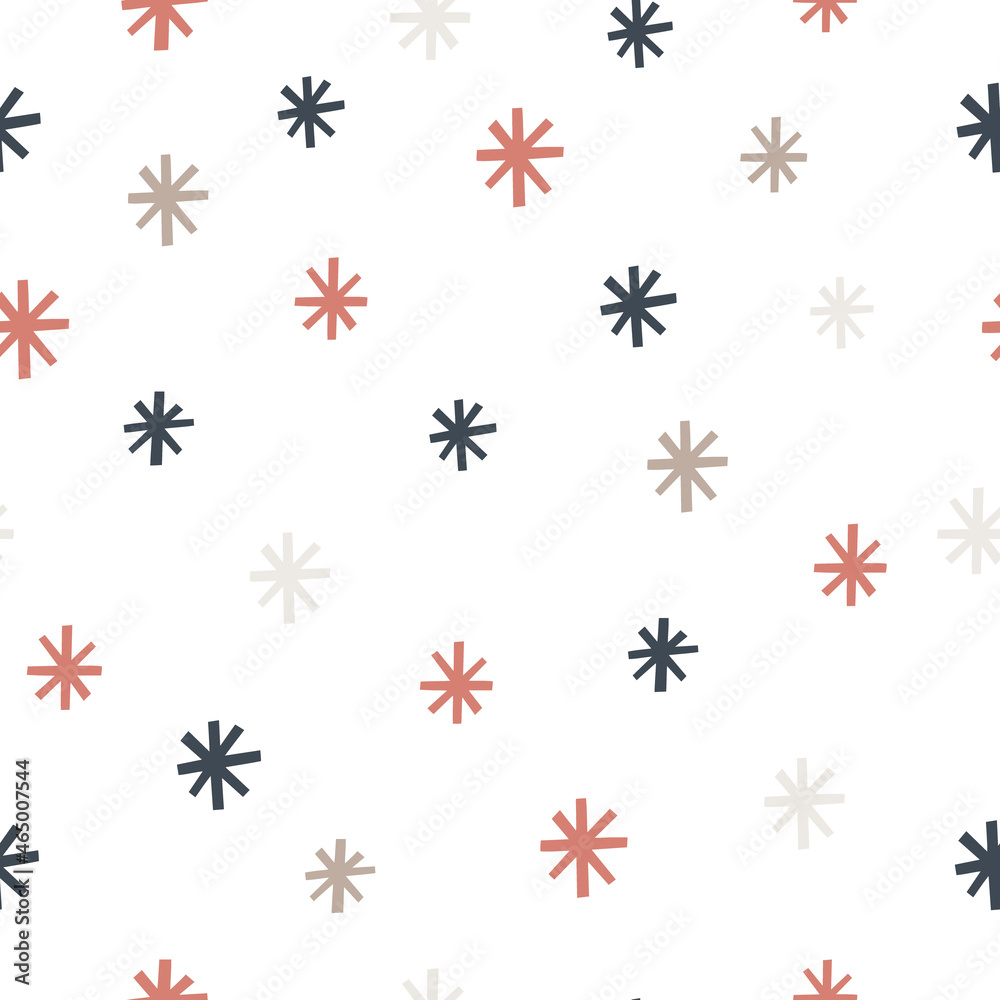 Seamless pattern with abstract snowflakes. Hand drawn vector illustatration Seamless pattern with abstract snowflakes. Hand drawn vector illustatration