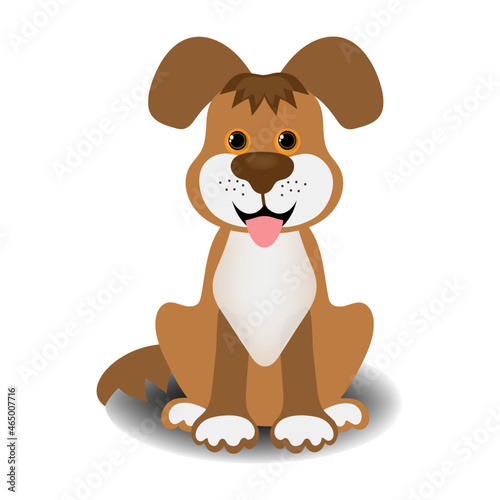 a cute little dog. puppy. color isolated drawing by hand. children s poster. sticker  print.
