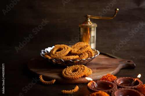Diwali snacks/Diwali faral/Festival food items/Festival snacks from Maharashtra, India photo