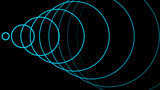 abstract cyan color radio wave background. Animation of radio wave, radar or sonar. Hypnotic graphic effect.