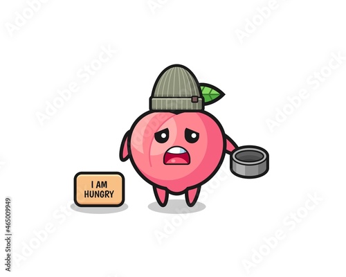 cute peach beggar cartoon character