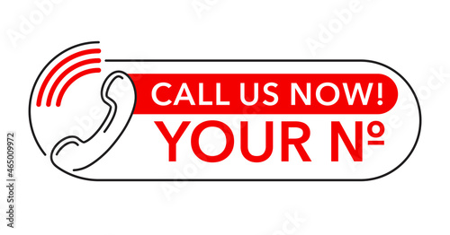 Call us Now red button to attract attention