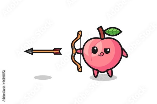 illustration of peach character doing archery