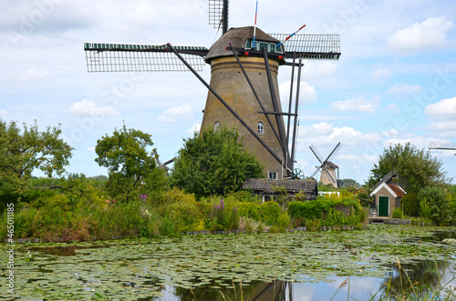 Afternoon view of the famous Museummolen Nederwaard. Holland photo