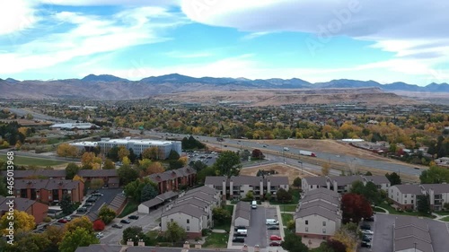 A drone shot of fall colors, Lakewood, Colorado photo