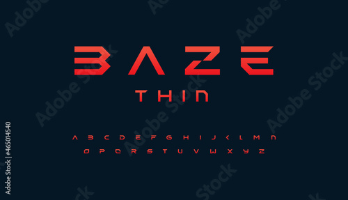 Futurism alphabet. Geometric and wide stunning font, contemporary type for modern futuristic logo, headline, title, monogram, branding typography. Minimal style letters, vector typographic design