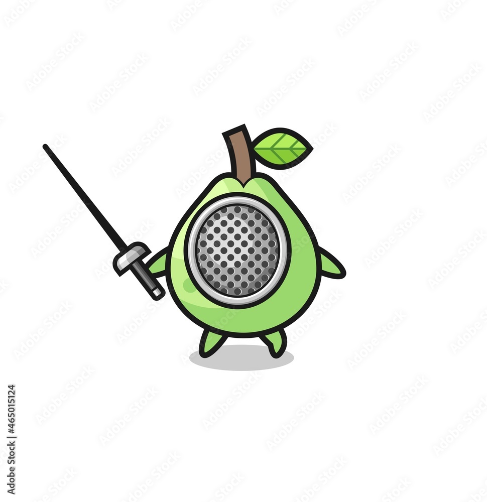 guava earth cartoon as fencer mascot guava earth cartoon as fencer mascot