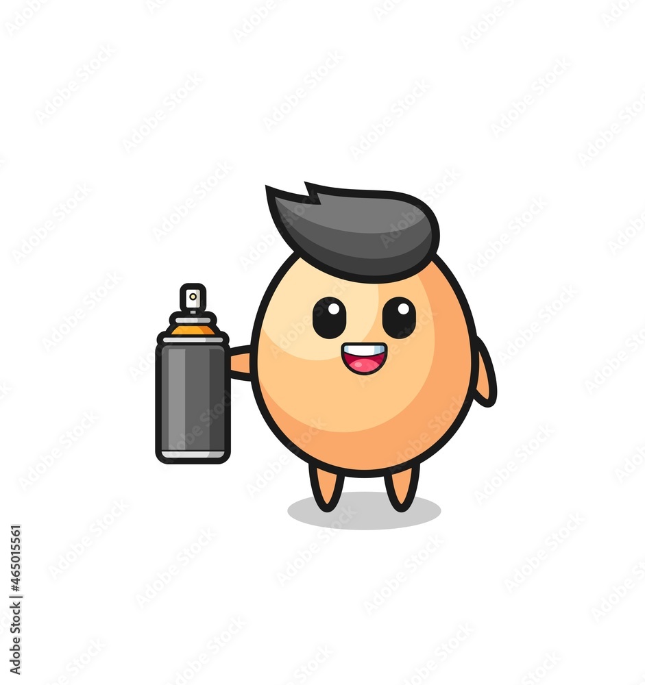 the cute egg as a graffiti bomber