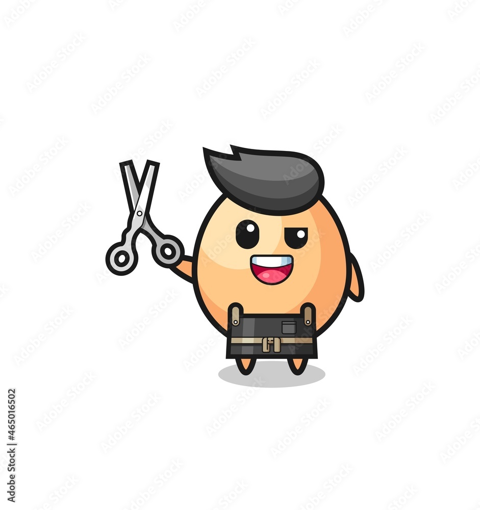egg character as barbershop mascot egg character as barbershop mascot