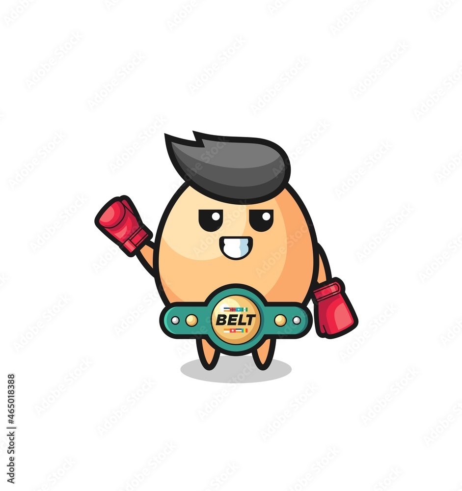 egg boxer mascot character