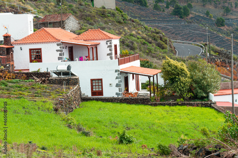 Typical holiday cottage on the island La Palma, Canary Islands.